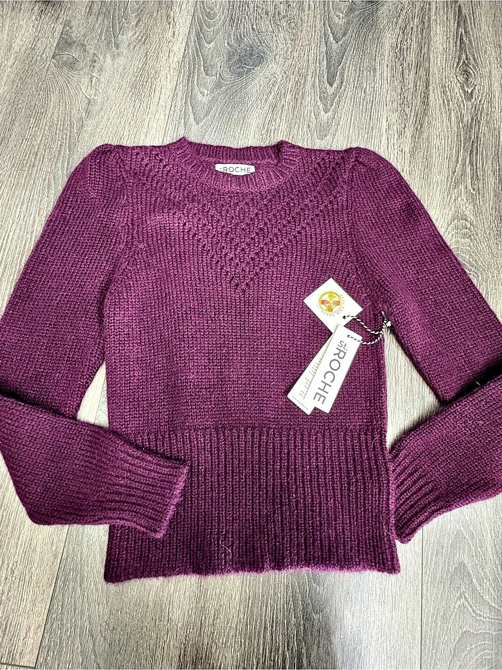 St. Roche Crew Neck Sweater in Purple Size Small NWT